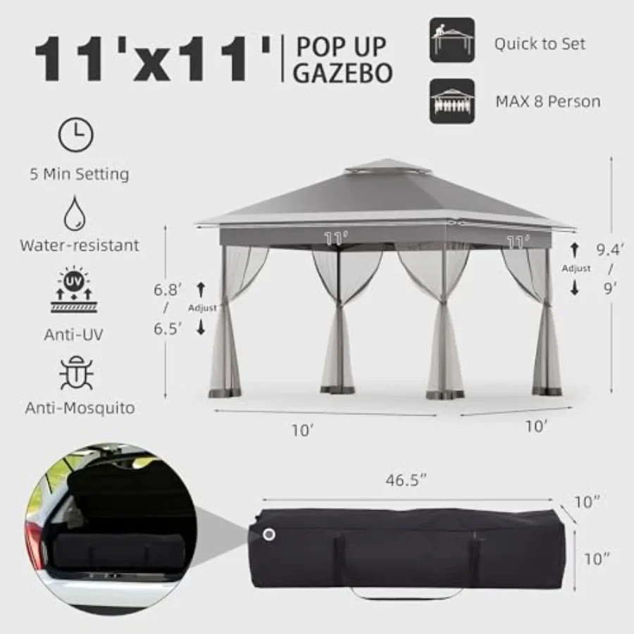 11x11 Pop Up Gazebo with Mosqu - Gazebo Pop Up recension och pris