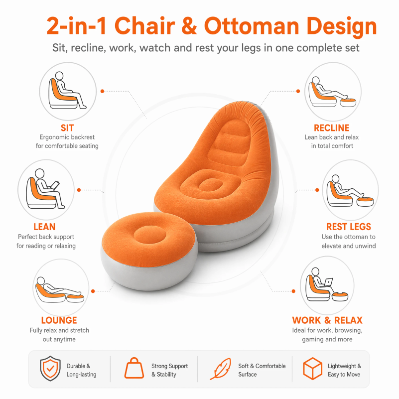 Flocking Inflatable Lazy Sofa  - Outdoor Furniture Philippines recension och pris