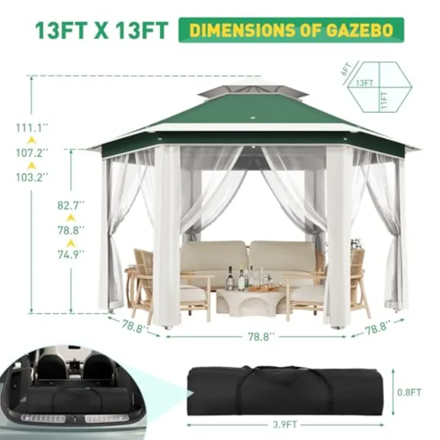 13'x13' Pop Up Gazebo Hexagona - Gazebo Pop Up recension och pris