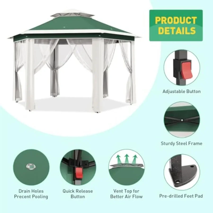 13'x13' Pop Up Gazebo Hexagona - Gazebo Pop Up recension och pris