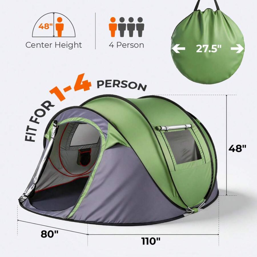 4 Person Pop Up Camping Tent I - Gazebo Pop Up recension och pris