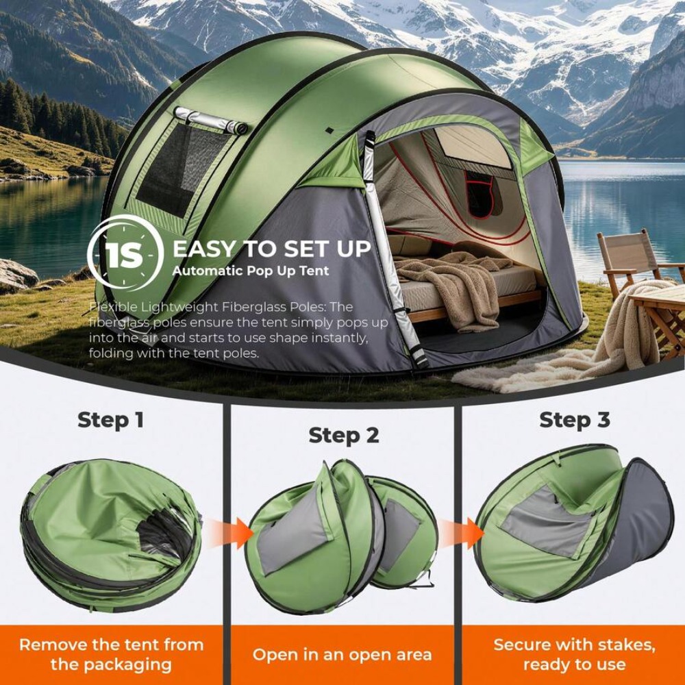 4 Person Pop Up Camping Tent I - Gazebo Pop Up recension och pris