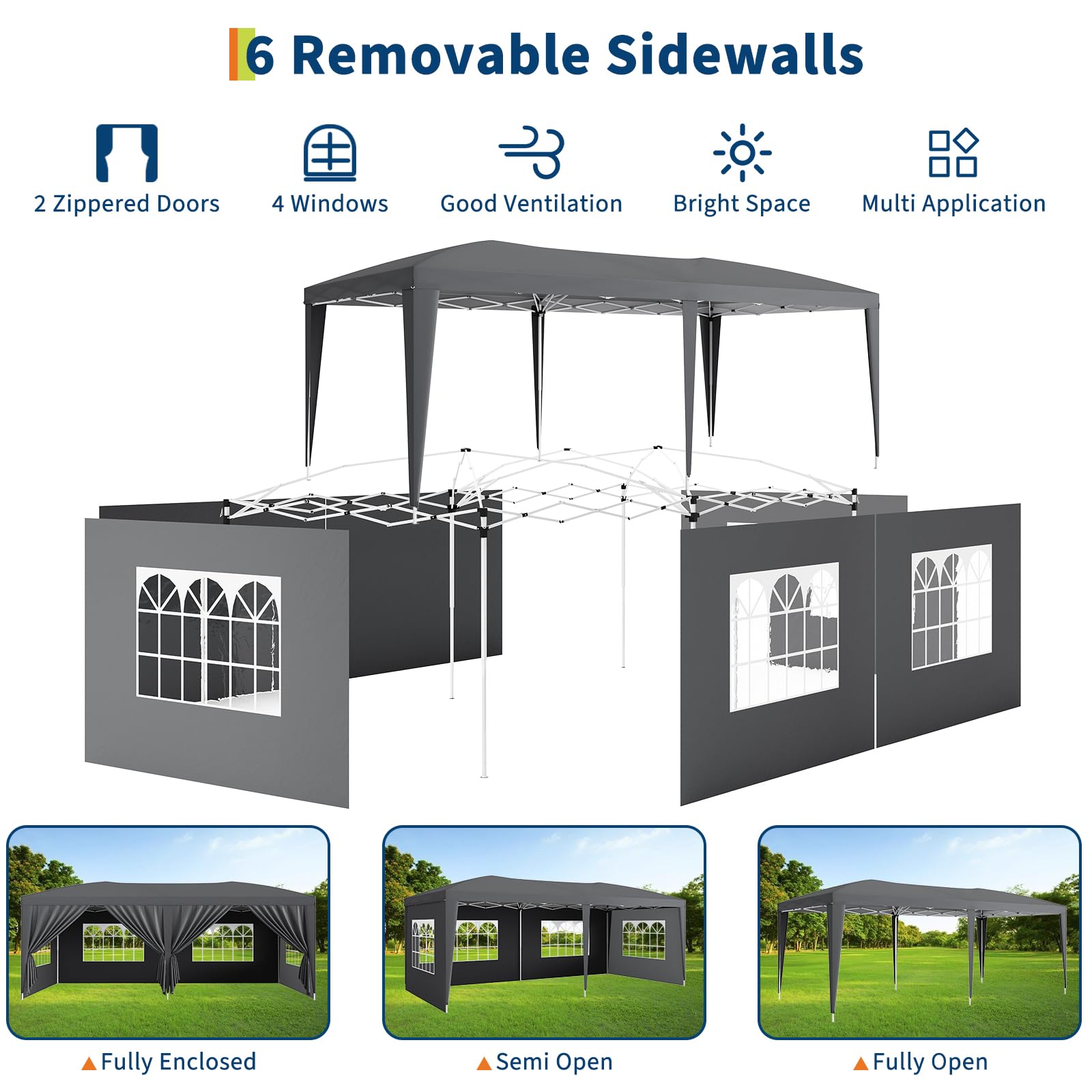 10x20 Pop Up Canopy Tent With  - Gazebo Pop Up recension och pris