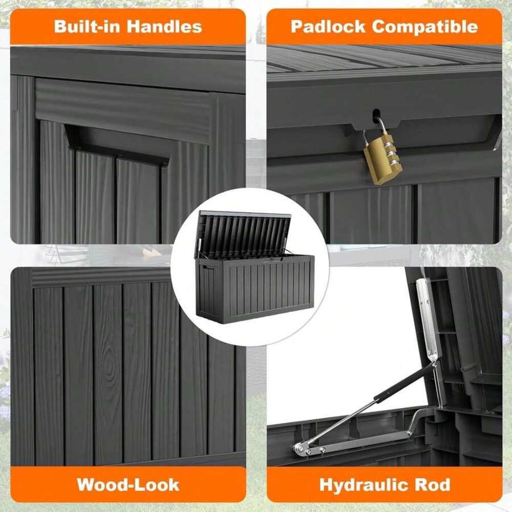 90 Gallon Lockable Resin Deck  - Outdoor Furniture Cushion recension och pris